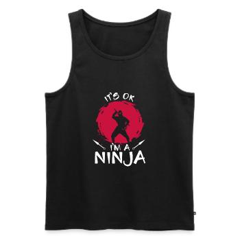 C’est bon, je suis un ninja - Débardeur bio Premium Homme - noir - Devant - Michal (187cm)