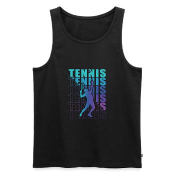 Vêtements pour joueurs de tennis Tennis Femmes Filles - Débardeur bio Premium Homme - noir - Devant - AI Model Male 178 light (178cm)