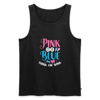 Pensez rose ou bleu ou clin d’œil - Débardeur bio Premium Homme - noir - Devant - Michal (187cm)