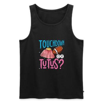 Touchdown ou Tutus - Débardeur bio Premium Homme - noir - Devant - AI Model Male 178 light (178cm)
