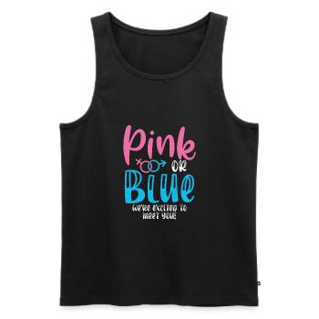 Pink Oder Blau Waren Aufgeregt, Um Dich - Männer Premium Bio Tank Top - Schwarz - Vorne - Michal (187cm)