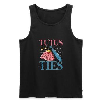 Tutus or ties - Men's Premium Organic Tank Top - black - Front - AI Model Male 178 light (178cm)