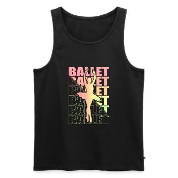 Ballet, Ballerine, Fille, Fille, Danse - Débardeur bio Premium Homme - noir - Devant - Michal (187cm)