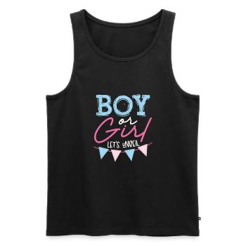 Garçon ou fille laissez-le découvrir - Débardeur bio Premium Homme - noir - Devant - Michal (187cm)