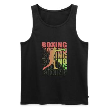 Boxen Arts Martiaux Boxe Box Club Boxeur - Débardeur bio Premium Homme - noir - Devant - Michal (187cm)