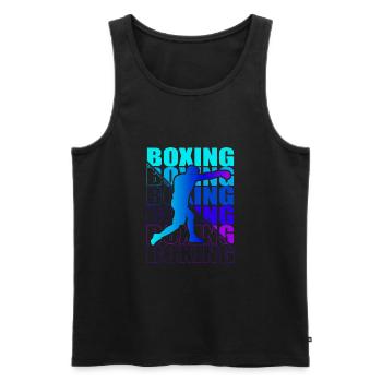 Boxen Arts Martiaux Boxe Box Club Boxeur - Débardeur bio Premium Homme - noir - Devant - Michal (187cm)