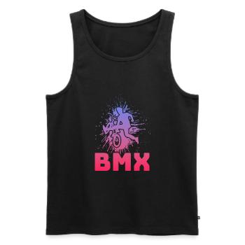 Tenue de vélo vintage, vélo urbain freestyle BMX - Débardeur bio Premium Homme - noir - Devant - Michal (187cm)