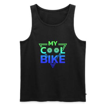 vintage Bike Outfit, Fahrrad Urban Freestyle BMX - Männer Premium Bio Tank Top - Schwarz - Vorne - AI Model Male 178 light (178cm)