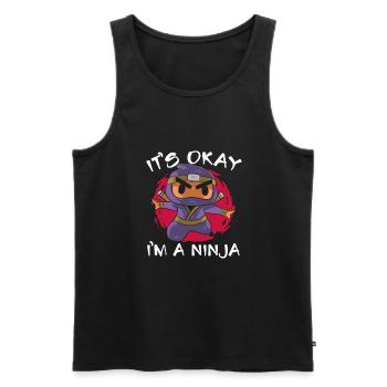 Strong Cute Ninja - Men's Premium Organic Tank Top - black - Front - Michal (187cm)
