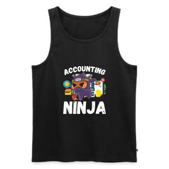 Accounting Ninja - Men's Premium Organic Tank Top - black - Front - Michal (187cm)