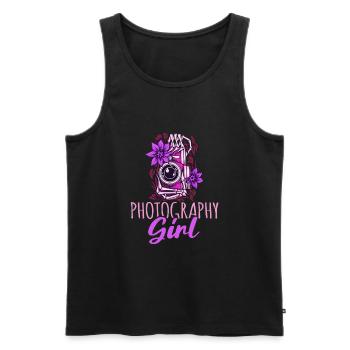 Photographie Photo Photographe Photographes! Photographes - Débardeur bio Premium Homme - noir - Devant - AI Model Male 178 light (178cm)