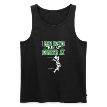 I run faster on the cricket field - Men's Premium Organic Tank Top - black - Front - AI Model Male 178 light (178cm)