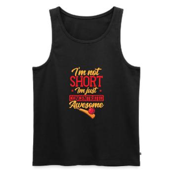 Ich Bin Nicht Kurz - Männer Premium Bio Tank Top - Schwarz - Vorne - AI Model Male 178 light (178cm)