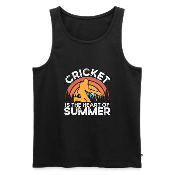 Cricket is the heart of summer - Men's Premium Organic Tank Top - black - Front - Michal (187cm)