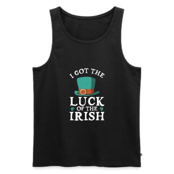 I have the luck of the Irish - Men's Premium Organic Tank Top - black - Front - AI Model Male 178 light (178cm)