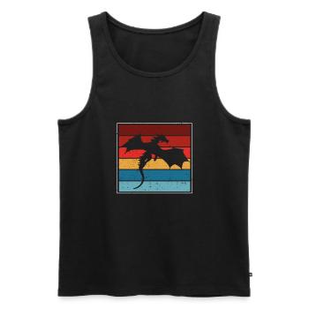 Drachen-silhouette - Männer Premium Bio Tank Top - Schwarz - Vorne - Michal (187cm)