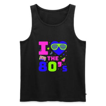 80s Retro CostumeTheme Party Costume 90s Party - Men's Premium Organic Tank Top - black - Front - Michal (187cm)