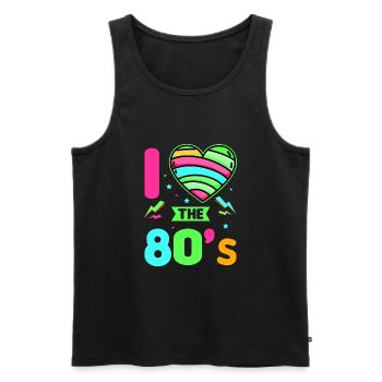 80s Retro CostumeTheme Party Costume 90s Party - Men's Premium Organic Tank Top - black - Front - Michal (187cm)
