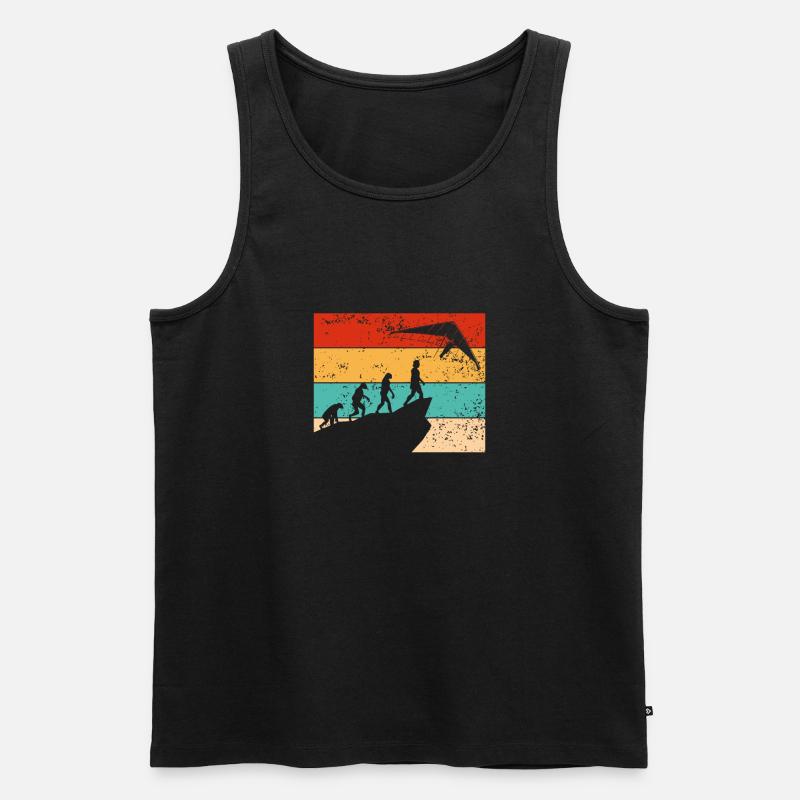 Retro drachenflug evolution - Männer Premium Bio Tank Top - Schwarz
