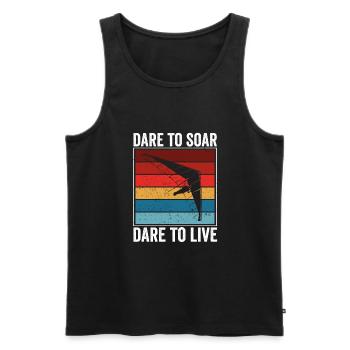 Dare to climb up, dare - Men's Premium Organic Tank Top - black - Front - AI Model Male 178 light (178cm)