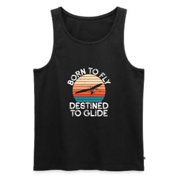 Zum Fliegen Geboren, Zum Gleiten - Männer Premium Bio Tank Top - Schwarz - Vorne - Michal (187cm)