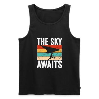 Der Himmel Wartet Auf Dich - Männer Premium Bio Tank Top - Schwarz - Vorne - Michal (187cm)