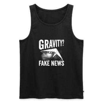 Schwerkraft Ist Eine Fake News - Männer Premium Bio Tank Top - Schwarz - Vorne - Michal (187cm)