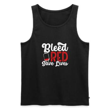 Bleed Red Rettet Leben - Männer Premium Bio Tank Top - Schwarz - Vorne - AI Model Male 178 light (178cm)