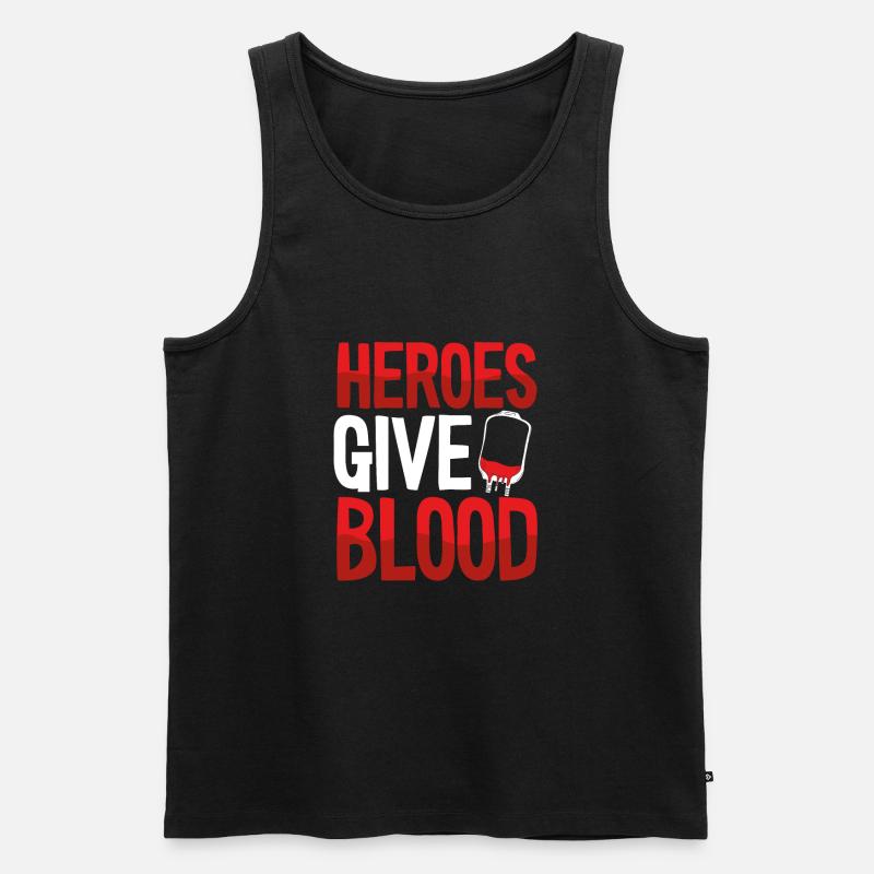 Helden Spenden Blut - Männer Premium Bio Tank Top - Schwarz