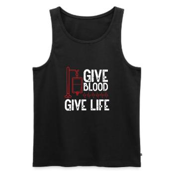 Gib Blut, Gib Leben - Männer Premium Bio Tank Top - Schwarz - Vorne - AI Model Male 178 light (178cm)
