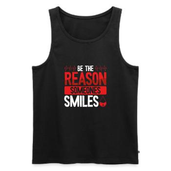 Sei Der Grund, Warum Jemand Lächelt - Männer Premium Bio Tank Top - Schwarz - Vorne - AI Model Male 178 light (178cm)