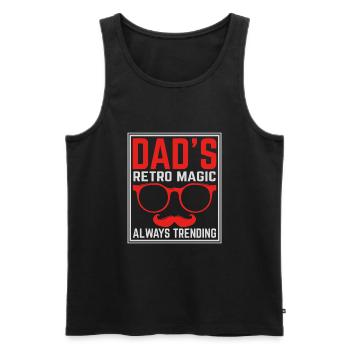 Retro Vintage Daddy 60s 70s 80s 90s Costume de fête - Débardeur bio Premium Homme - noir - Devant - AI Model Male 178 light (178cm)