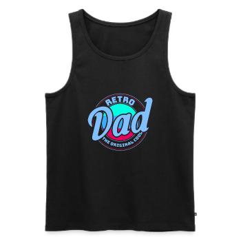 Retro Vintage Daddy 60s 70s 80s 90s Costume de fête - Débardeur bio Premium Homme - noir - Devant - AI Model Male 178 light (178cm)
