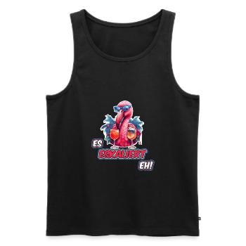 es eskaliert eh Flamingo Lustiger Trinkspruch Bier - Männer Premium Bio Tank Top - Schwarz - Vorne - Michal (187cm)