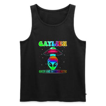 Gender Lesbian, Gay, Trans, Queer Rainbow - Men's Premium Organic Tank Top - black - Front - Michal (187cm)