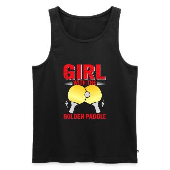 Tenue de Joueur Fille Femmes Dames! Ping-pong - Débardeur bio Premium Homme - noir - Devant - Michal (187cm)