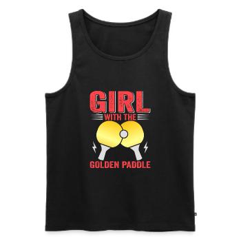 Tenue de Joueur Fille Femmes Dames! Ping-pong - Débardeur bio Premium Homme - noir - Devant - Michal (187cm)