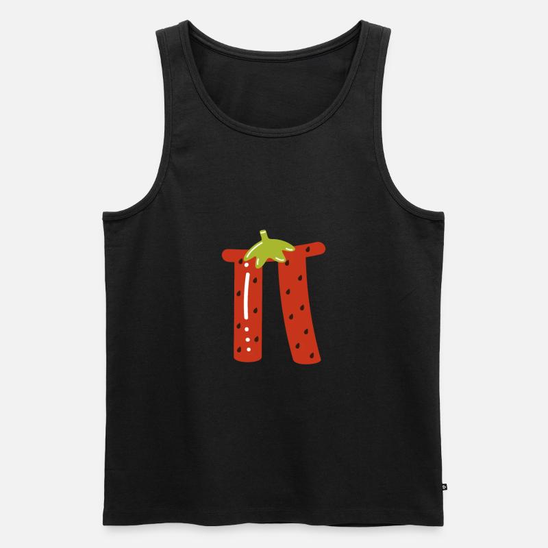 Pi Als Erdbeere - Männer Premium Bio Tank Top - Schwarz