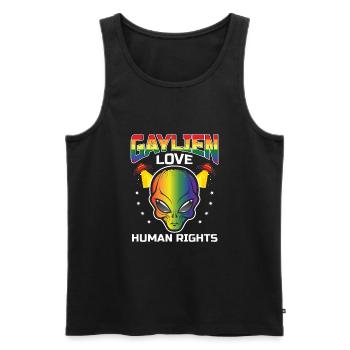 Gender Lesbian, Gay, Trans, Queer Rainbow - Men's Premium Organic Tank Top - black - Front - Michal (187cm)