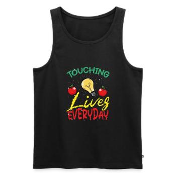Jeden Tag Leben Berühren - Männer Premium Bio Tank Top - Schwarz - Vorne - Michal (187cm)