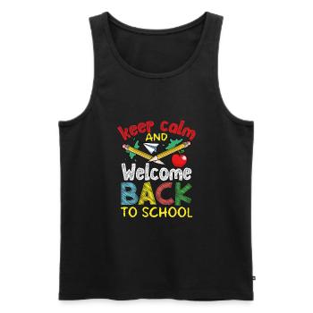 Welcome back to school - Men's Premium Organic Tank Top - black - Front - Michal (187cm)