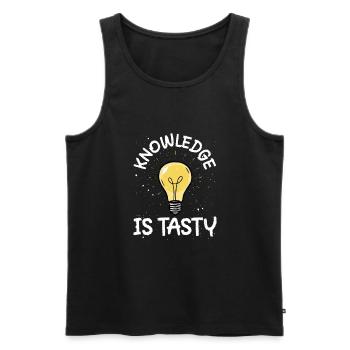 Knowledge is delicious - Men's Premium Organic Tank Top - black - Front - AI Model Male 178 light (178cm)