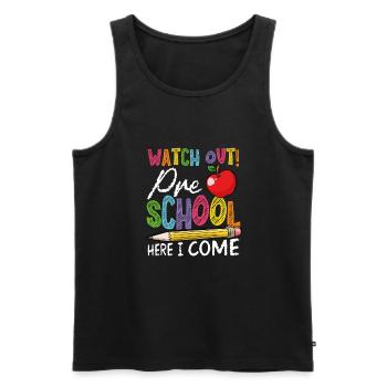 Preschoo Herel I'm coming; - Men's Premium Organic Tank Top - black - Front - Michal (187cm)