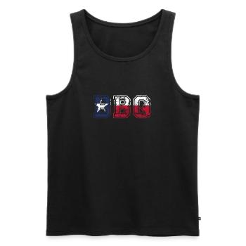 Texas American grill - Débardeur bio Premium Homme - noir - Devant - AI Model Male 178 light (178cm)