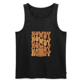 Hallo Cowboy In Schwarz - Männer Premium Bio Tank Top - Schwarz - Vorne - AI Model Male 178 light (178cm)