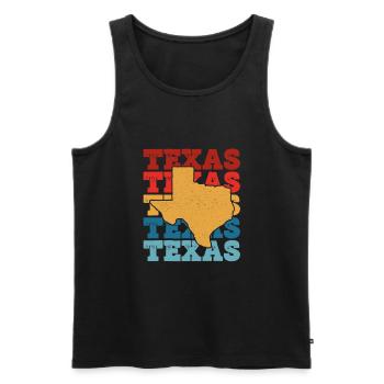 Texas Coloré Rétro Noir - Débardeur bio Premium Homme - noir - Devant - AI Model Male 178 light (178cm)