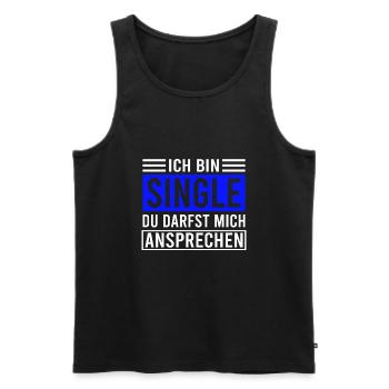 Lustiges Solo Single Männer Bachelor Junggeselle - Männer Premium Bio Tank Top - Schwarz - Vorne - Michal (187cm)