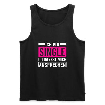 Lustiges Solo Single Frauen Bachelor Junggesellin - Männer Premium Bio Tank Top - Schwarz - Vorne - Michal (187cm)