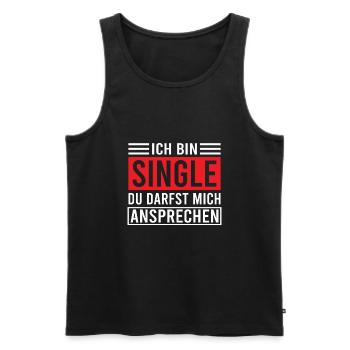 Lustiges Solo Single Frauen Bachelor Junggesellin - Männer Premium Bio Tank Top - Schwarz - Vorne - Michal (187cm)