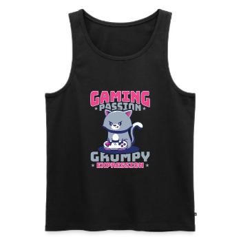 Jeux, Jeux d’argent, Jeux vidéo, Gamer - Débardeur bio Premium Homme - noir - Devant - AI Model Male 178 light (178cm)